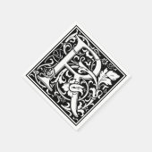 Letter R Mittelalterliche Monogram Art Nouveau Serviette (Ecke)