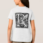Letter R Mittelalterliche Monogram Art Nouveau Tri-Blend Shirt (Rückseite)