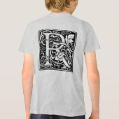 Letter R Mittelalterliche Monogram Art Nouveau Tri-Blend Shirt (Rückseite)