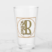 LETTER R MONOGRAM Beautiful Wedding New Home Gift Glas (Vorderseite)