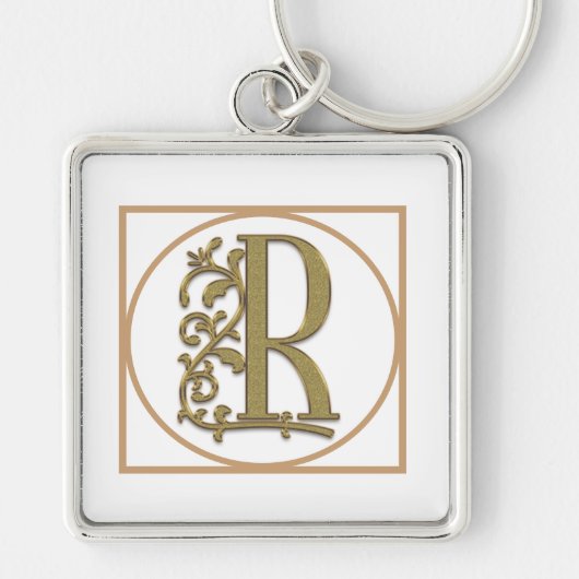 LETTER R MONOGRAM Beautiful Wedding New Home Gift Schlüsselanhänger (Vorne)
