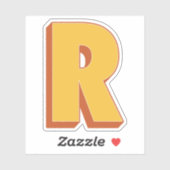 Letter R Monogram, Bold 3D Type Font Initial Aufkleber (Blatt)