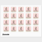 Letter R Monogram Cupcake Logo-Aufkleber Quadratischer Aufkleber (Blatt)