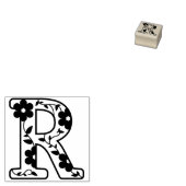 Letter R Monogram Floral Gummistempel (Stempel)