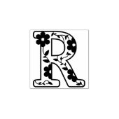 Letter R Monogram Floral Gummistempel (Prägung)