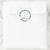 Letter R Monogram Individuelle Name Minimalistisch Runder Aufkleber (Tasche)