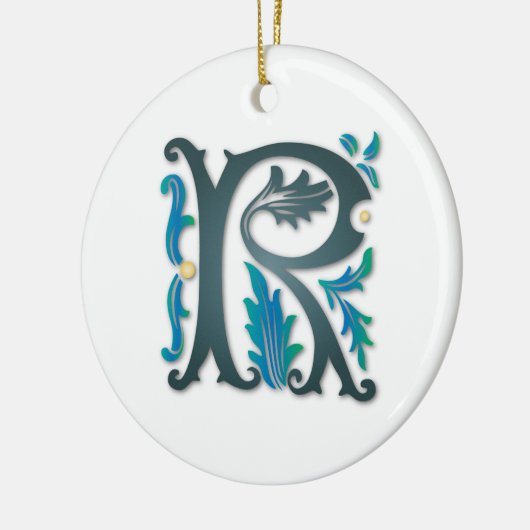 Letter R Monogram Keramikornament (Links)