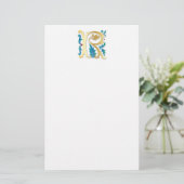 Letter R Monogram-Lilie Briefpapier (Stehend Vorderseite)