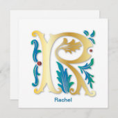 Letter R Monogram-Lilie Einladung (Vorne/Hinten)