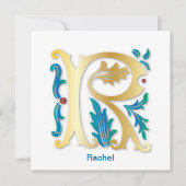 Letter R Monogram-Lilie Einladung (Vorderseite)