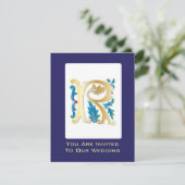 Letter R Monogram-Lilie Einladung (Stehend Vorderseite)