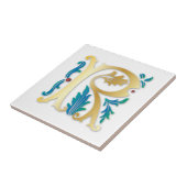 Letter R Monogram-Lilie Fliese (Seite)