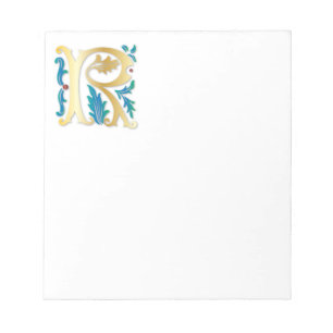 Letter R Monogram-Lilie Notizblock