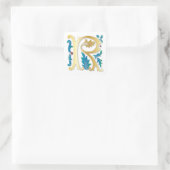 Letter R Monogram-Lilie Quadratischer Aufkleber (Tasche)