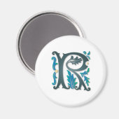 Letter R Monogram Magnet (Vorderseite/Rückseite)