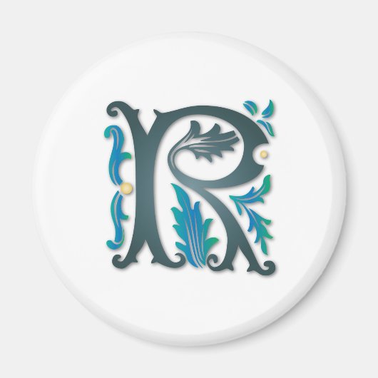 Letter R Monogram Magnet (Vorne)