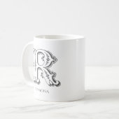 Letter R Monogram Modern Name Kaffeetasse (Vorderseite Links)