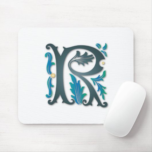 Letter R Monogram Mousepad (Mit Mouse)