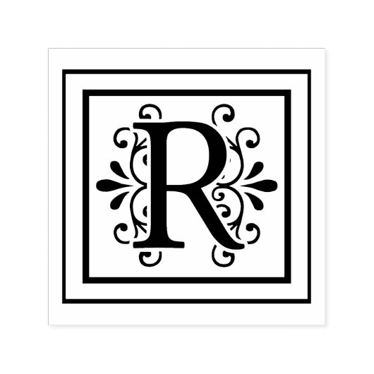 Letter R Monogram Permastempel (Design)