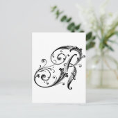 Letter R Monogram Postkarte (Stehend Vorderseite)