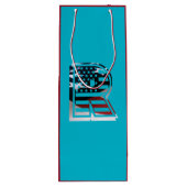 Letter R Monogram USA Flag Geschenktüte Für Weinflaschen (Rückseite)