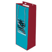 Letter R Monogram USA Flag Geschenktüte Für Weinflaschen (Vorderseite Schrägansicht)