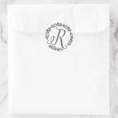 Letter R Monogramm Minimalistischer botanischer Le Runder Aufkleber (Tasche)