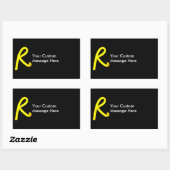 Letter "R" Neon Light Monogram Rechteckiger Aufkleber (Blatt)