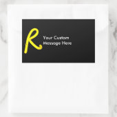 Letter "R" Neon Light Monogram Rechteckiger Aufkleber (Tasche)