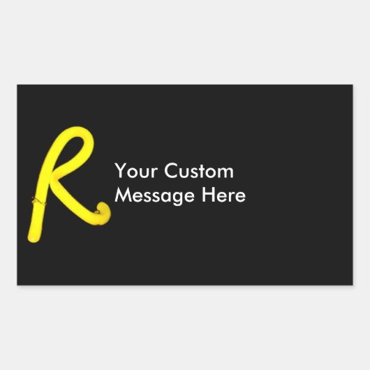 Letter "R" Neon Light Monogram Rechteckiger Aufkleber (Vorderseite)