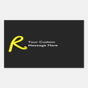 Letter "R" Neon Light Monogram Rechteckiger Aufkleber