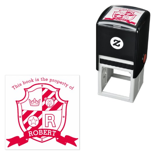 Letter R Wappen Buch individuelle Name Kinderbibli Permastempel (Beispiel)