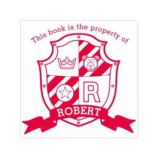 Letter R Wappen Buch individuelle Name Kinderbibli Permastempel (Design)