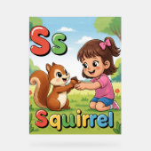 Letter S Alphabet Poster S is for Squirrel – Cute (Vorderseite)