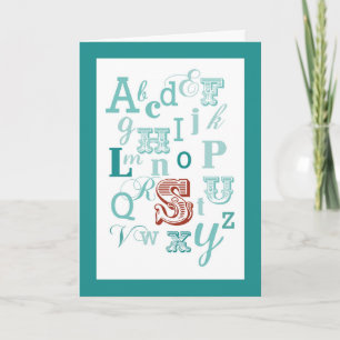 Letter S Anfangsname Alphabet Geburtstag Aquamarin Karte