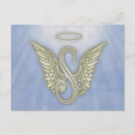 Letter S Angel Monogram Postkarte (Vorderseite)