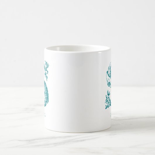 Letter S Aquamarin Monogram Modern Name Kaffeetasse (Mittel)