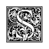 Letter S art nouveau schwarz-weiß Tile Permastempel (Design)