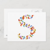 Letter S aus farbigen Seepferd-Grafiken Postkarte (Vorne/Hinten)