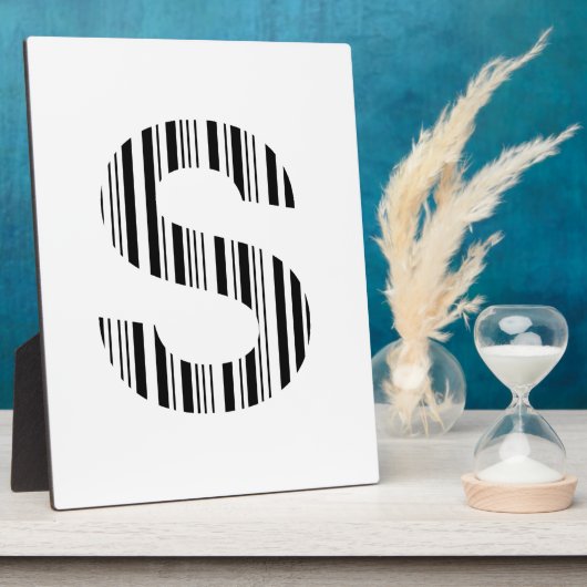 LETTER S BAR CODE Erstes erstes Barcode-Muster Fotoplatte (Seite)