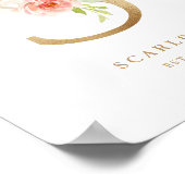 Letter S Blush Monogram Gold Foil Kinderzimmer Poster (Ecke)