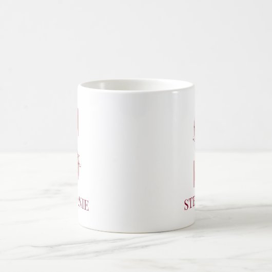 Letter S Burgundy Blush Floral Kaffeetasse (Mittel)