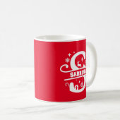 Letter S Christmas Monogram, Anfangsname Rot Kaffeetasse (VorderseiteRechts)