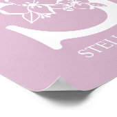 Letter S Floral Monogram Name Kinderzimmer Modern Poster (Ecke)