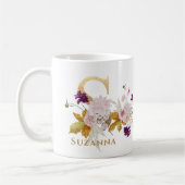 Letter S - Gold Floral Name Schwesterfreund Kaffeetasse (Links)