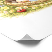 Letter S Gold Spring Nature Monogram Hedgehog Kids Poster (Ecke)