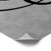 Letter S, Gothic Monogram Black Poster (Ecke)