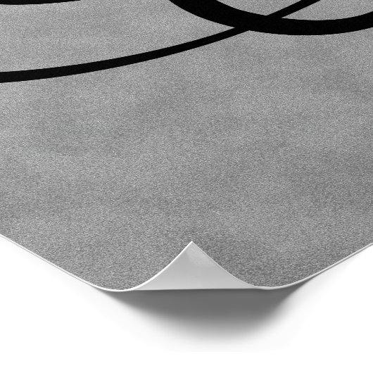 Letter S, Gothic Monogram Black Poster (Ecke)