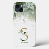 Letter S Green Fern & Succulent Case-Mate iPhone Hülle (Rückseite)