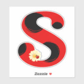 Letter S Ladybug Print with Ladybug and Blume Aufkleber (Blatt)